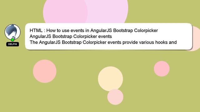 HTML : How to use events in AngularJS Bootstrap Colorpicker смотреть онлайн