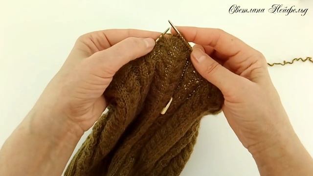 КАК ВЯЗАТЬ ШАПКУ СПИЦАМИ С КОСАМИ☆МАСТЕР КЛАСС☆2 ЧАСТЬ смотреть онлайн