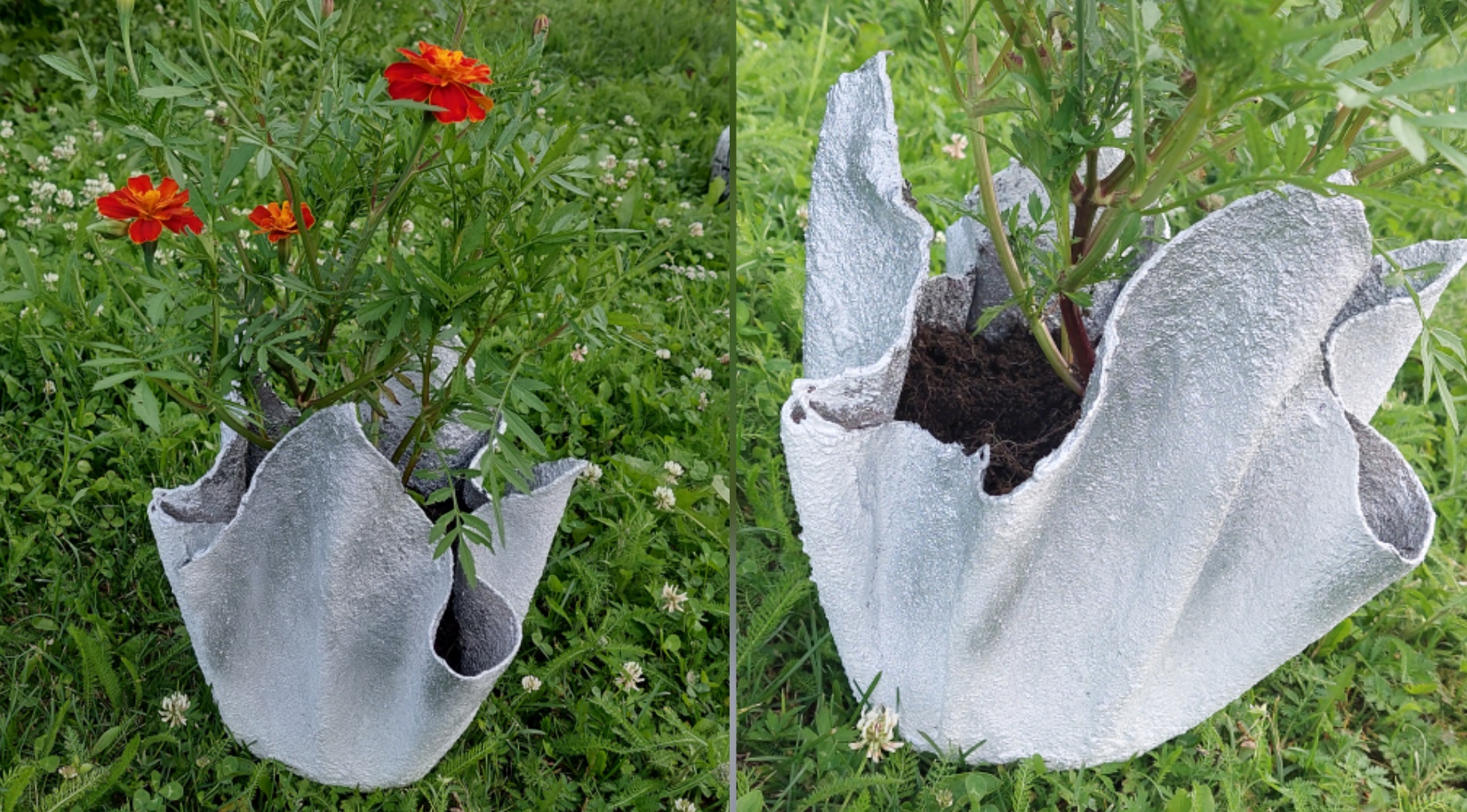 Кашпо для сада из старой тряпки и цемента.mp4 смотреть онлайн