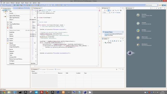How to use RXTX Libary in Eclipse (x64) - First Steps program - Tutorial смотреть онлайн