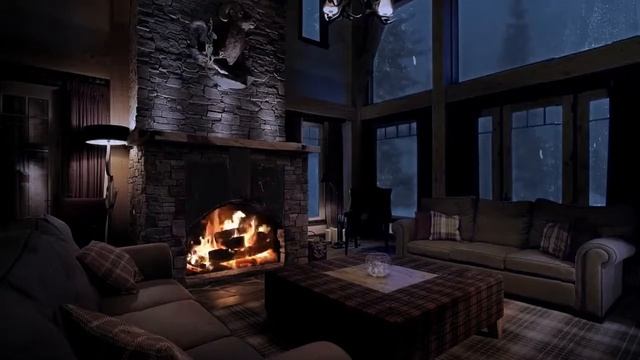 Метель за окном со звуками камина | Избавься от бессонницы | Ощути уют и тепло смотреть онлайн