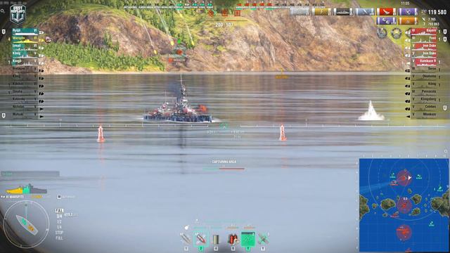 Battleship Warspite: 9 ships destroyed - World of Warships смотреть онлайн