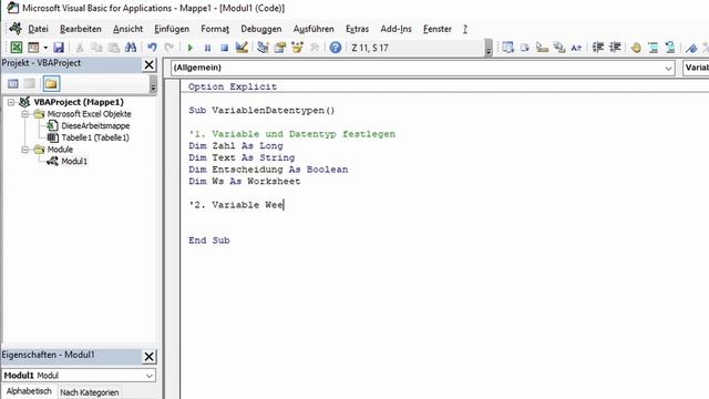 Variablen und Datentypen: Verwende DIM & SET richtig! | Excel VBA смотреть онлайн