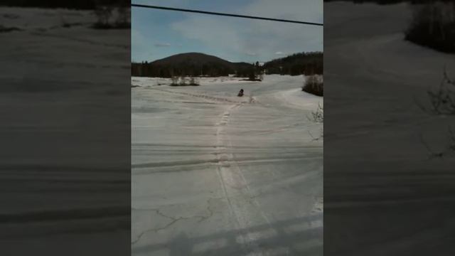 Snowmobile Crossing Water