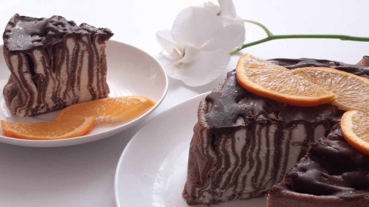 Вкусный шоколадно - апельсиновый БЛИННЫЙ ТОРТ на МАСЛЕННИЦУ. смотреть онлайн