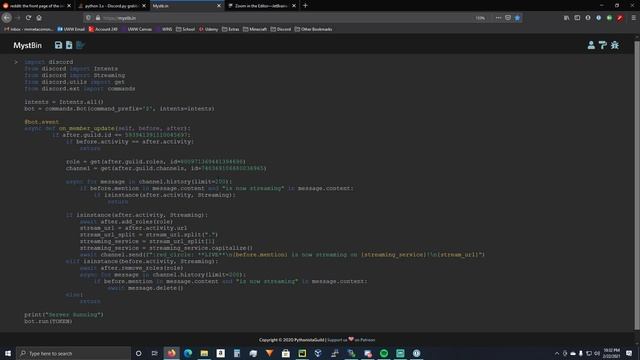 Discord Bot Twitch Notifications Tutorial - Discord.py 1.5.1 смотреть онлайн