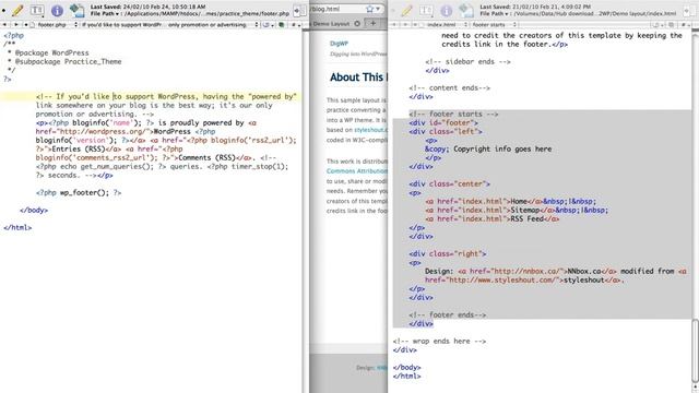 WordPress Tutorial: Customizing Footer [HTML2WP screencast] смотреть онлайн