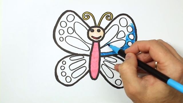 BUTTERFLY Drawing, Painting & Coloring for Kids & Toddlers | COLOR and LEARN | Learn Step by Step смотреть онлайн
