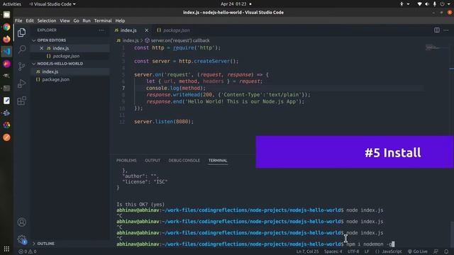 How to Write a Hello World Program in Node.js смотреть онлайн