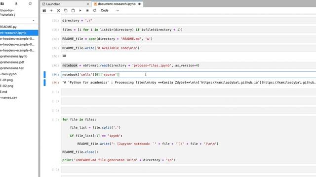 Python For Academics: Update README.md File With Code Information Extracted From A Jupyter Notebook