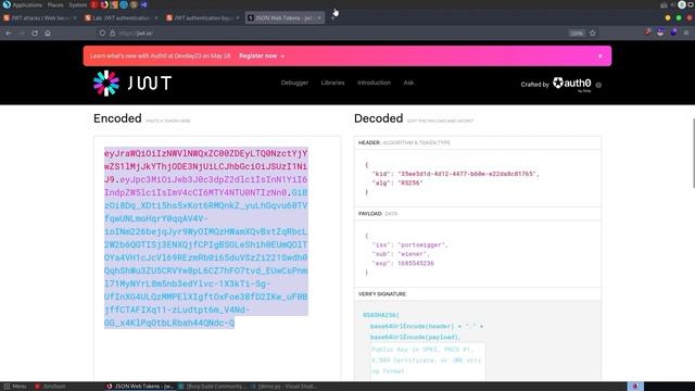 JWT Authentication Bypass via Unverified Signature смотреть онлайн