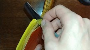 Обрезка Накладки Ракетки для Настольного Тенниса на Самодельном Тренажёре. Trimming a Tennis Racket