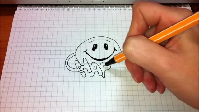 Простые рисунки #144 Как нарисовать - Смайлик Happy =) смотреть онлайн