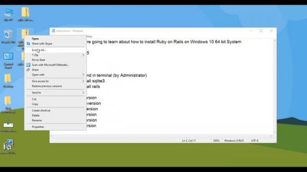 Install Ruby on Rails on Windows 10 64 Bit