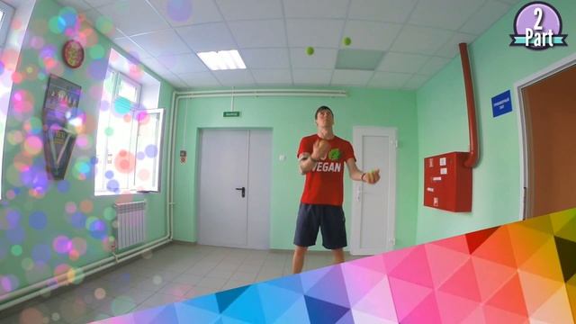 Как научиться жонглировать 4 мя мячами. смотреть онлайн
