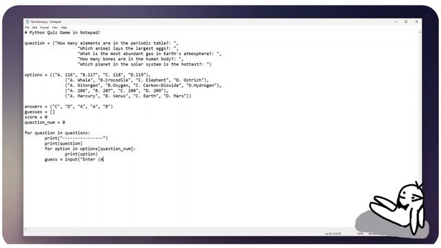 Quiz Game in Notepad - Python Beginner смотреть онлайн