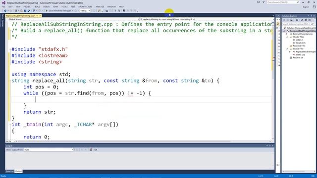 Replaces all occurrences of a substring in a string in C/C++ смотреть онлайн