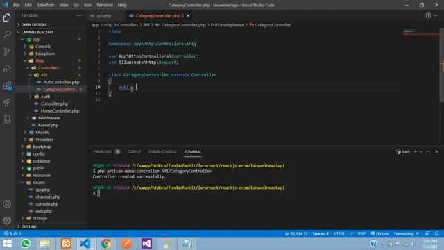 ReactJS Ecom Part 9: Add Category | insert data into database with API in React JS Hooks Laravel AP смотреть онлайн