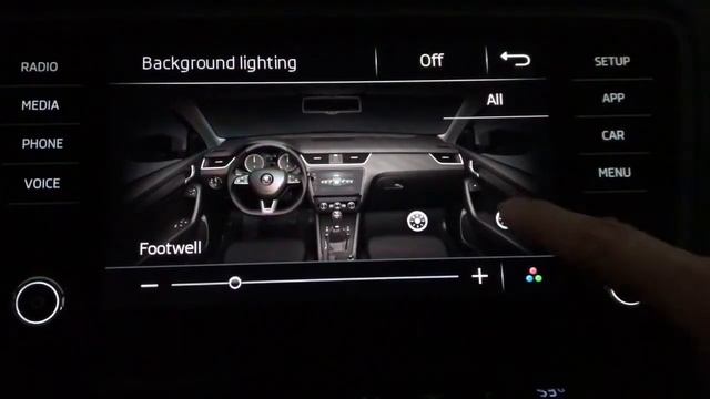 New Skoda Octavia RS 2018 - Background lighting (interior)