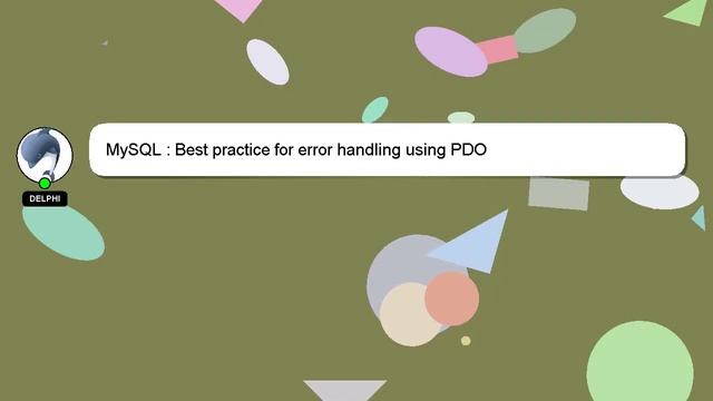 MySQL : Best practice for error handling using PDO смотреть онлайн