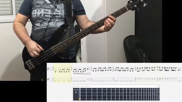 Man in the box. Bass playthrough with play along tabs. Normal speed. смотреть онлайн