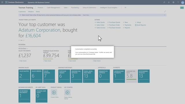 Business Central  - Configure Profiles Config Mode