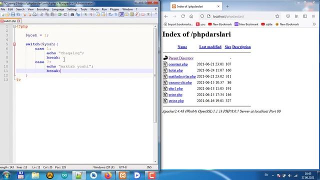 PHP 9-online dars (switch...case holati) смотреть онлайн