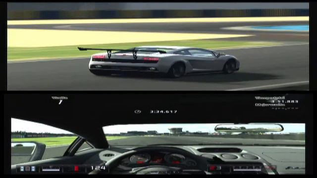 GT5 HD gameplay 0001 lamborghini around lemans смотреть онлайн