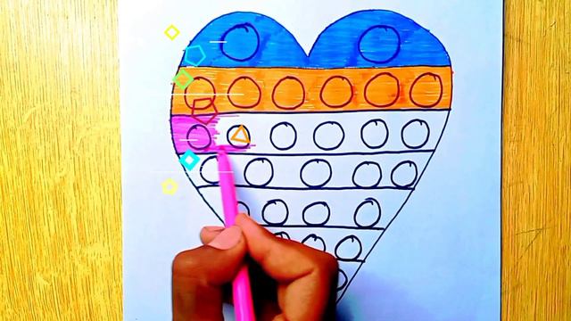 Rainbow Heart drawing and painting for kids & Toddlers , learn shapes || simple art tips # 3 смотреть онлайн