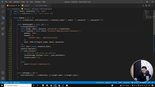 Adding SignUp Component to iNotebook | Complete React Course in Hindi #70 смотреть онлайн