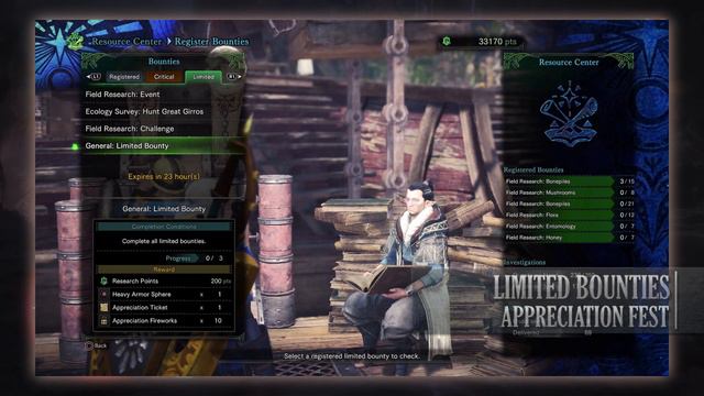 Day 25 : Appreciation Fest Limited Bounties : Monster Hunter World смотреть онлайн