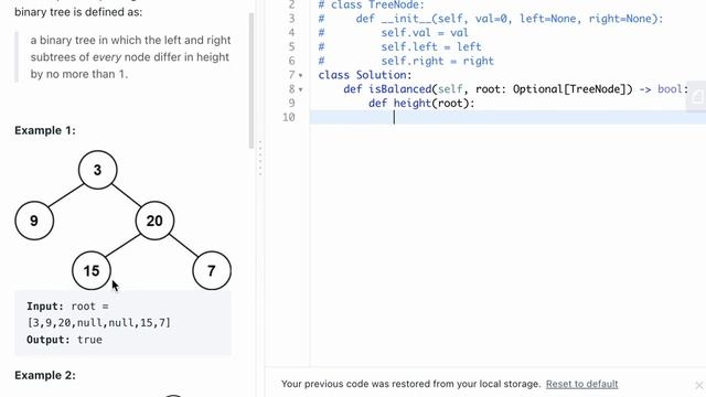 LEETCODE 110 BALANCED BINARY TREE PYTHON смотреть онлайн