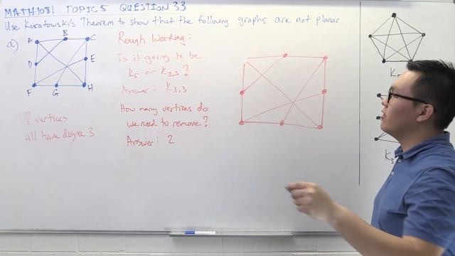 MATH1081 Discrete Maths: Chapter 5 Question 33 - Kuratowski's Theorem (part 1) смотреть онлайн