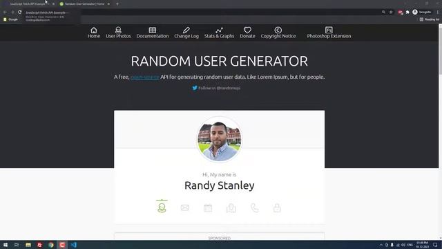 JavaScript Fetch API Example – Random User Generator API смотреть онлайн