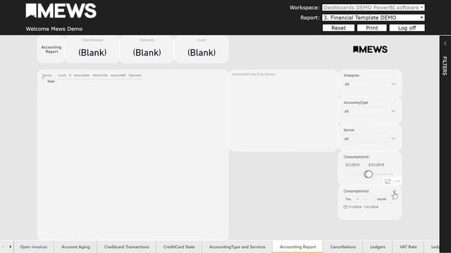 Mews Power BI Financial Template Demo Report смотреть онлайн