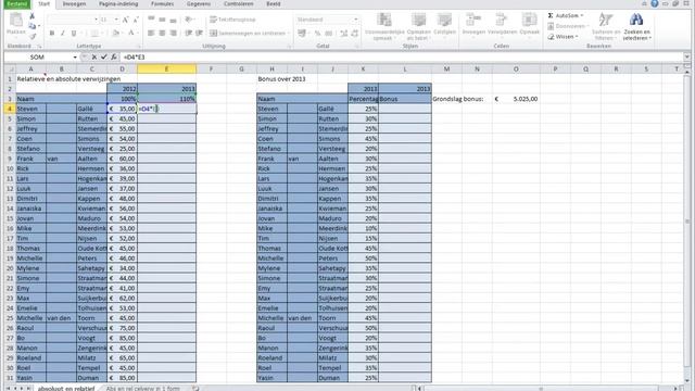 Excel 7-1 Absolute en relatieve celverwijzing смотреть онлайн
