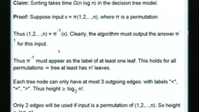 Lecture - 24 Lower Bounds for Sorting смотреть онлайн