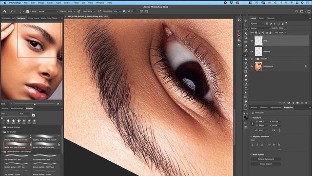 How to RETOUCH EYEBROWS in Photoshop // High-end beauty retouching tutorial [Vera Change] смотреть онлайн