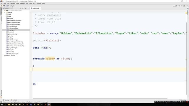 PHP Eğitim Part 19 foreach Döngüsü смотреть онлайн