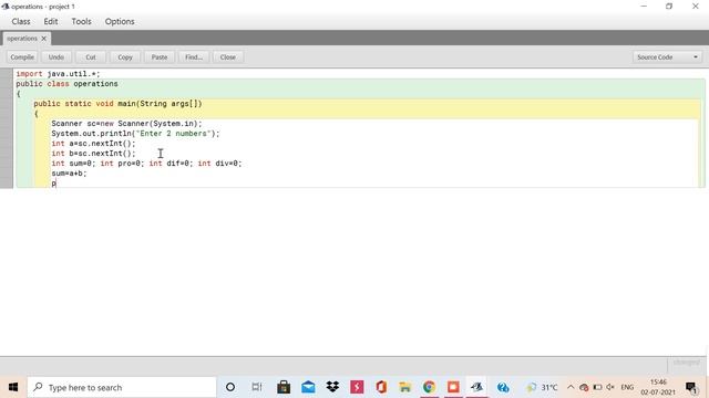 Java Program to accept 2 numbers and perform all 4 fundamental operations (+,-,/,*) смотреть онлайн
