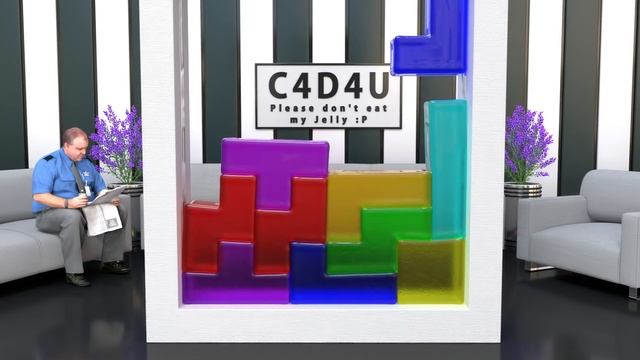 Jelly Version ? Softbody Tetris V25 ❤️ C4D4U