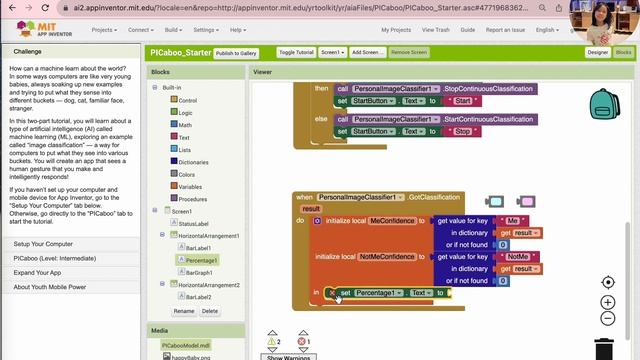 App Inventor Tutorial Step by Step - Machine learning and Image Classifier Picaboo app смотреть онлайн