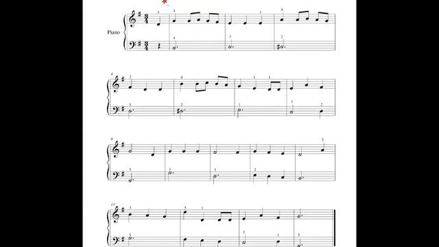 We Wish You A Merry Christmas - EASY Piano + Free Sheet Music with fingerings смотреть онлайн