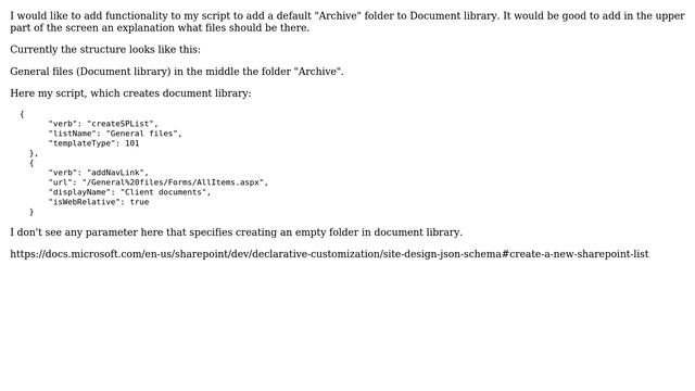 Sharepoint: How to add default folder in document library Json Schema - Team site? смотреть онлайн