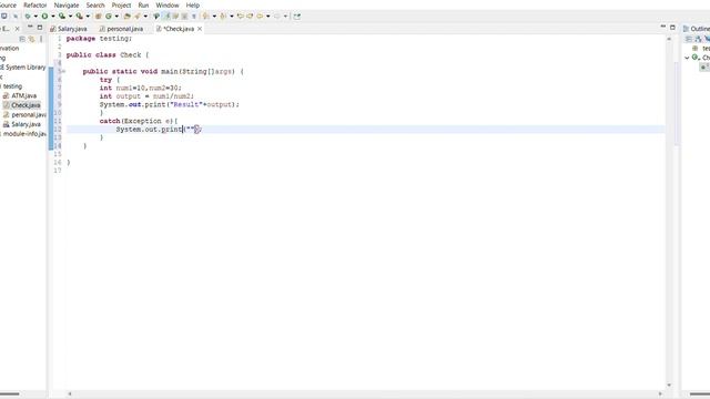 Java tutorial in a easy manner. Exception program in a basic stage of DividebyZeroExceeption(e). смотреть онлайн