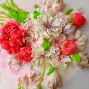 Скульптурная Кремовая Флористика