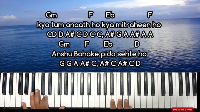 Wo kitna gehra pyaar yeshu masih ka Lyrics chords & piano keynotes notation смотреть онлайн