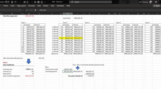 Excel PMT Function explained Automatic Moratorium How much interest you will pay смотреть онлайн