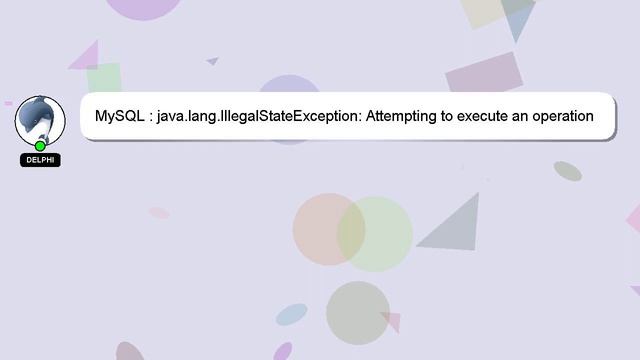 MySQL : java.lang.IllegalStateException: Attempting to execute an operation on a closed EntityManag смотреть онлайн