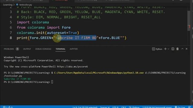 Change Terminal (Output) Color of Vs Code | Simple Python Project | Change Terminal Theme Color | смотреть онлайн